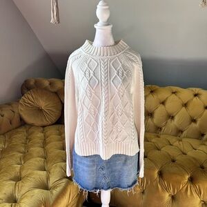 GAP Cable Knit Mock Neck Sweater
